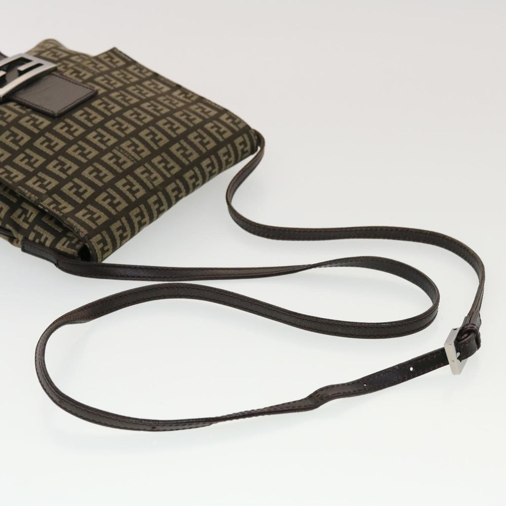 FENDI Zucchino Canvas Shoulder Bag Brown 2288-8BT075-JQ4-089 43907