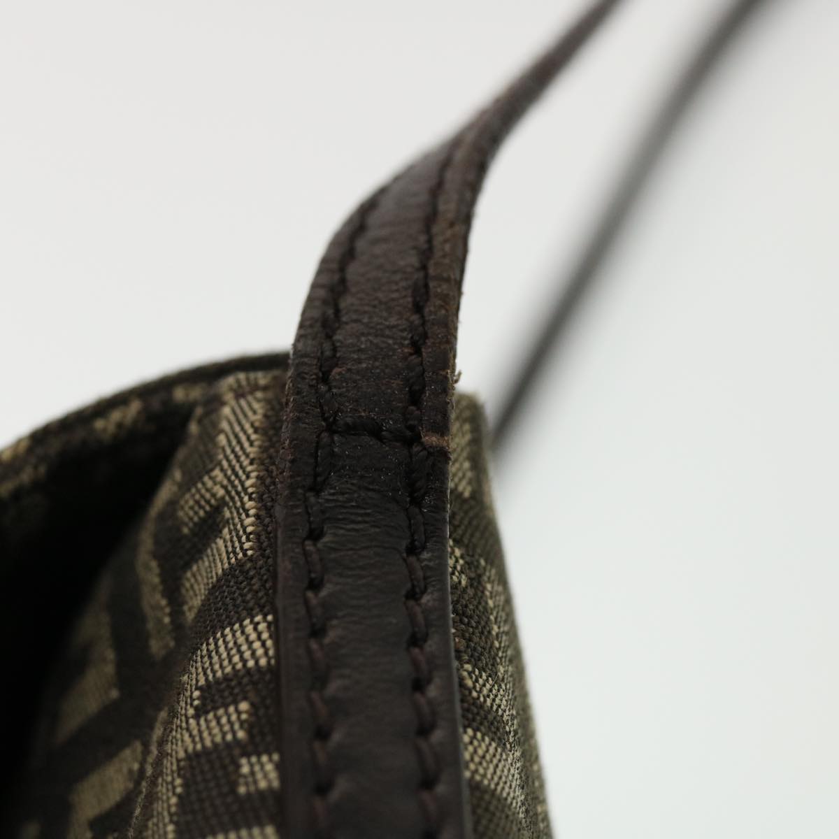 FENDI Zucchino Canvas Shoulder Bag Brown 2288-8BT075-JQ4-089 43907
