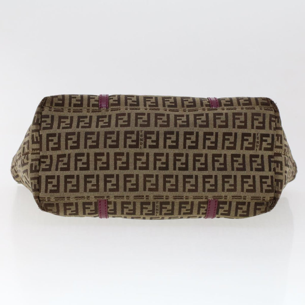 FENDI Zucchino Canvas Tote Bag Brown 43936
