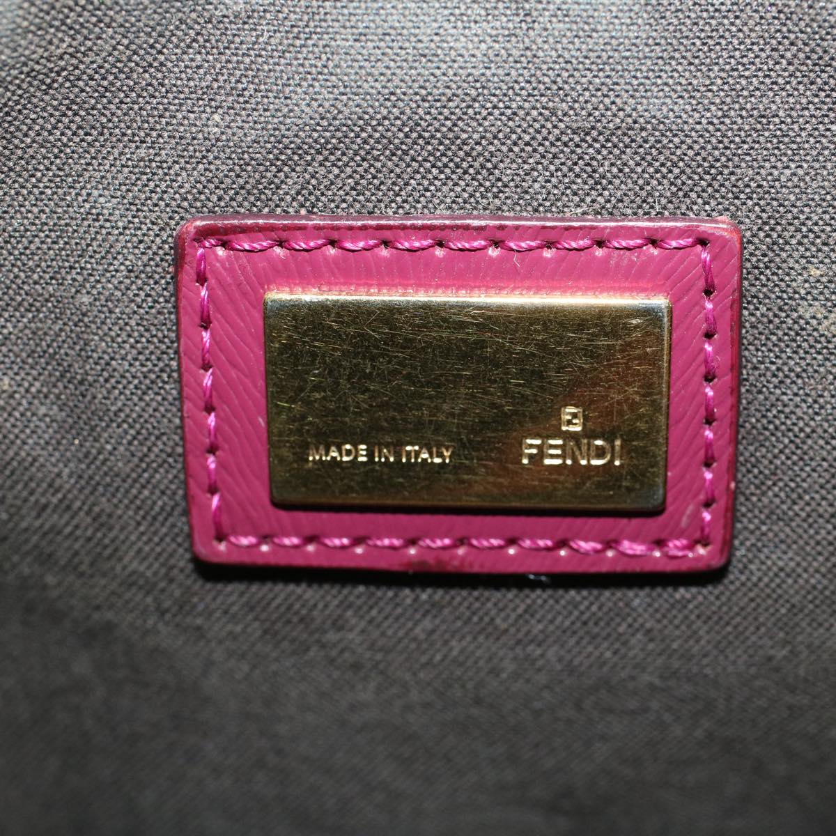 FENDI Zucchino Canvas Tote Bag Brown 43936