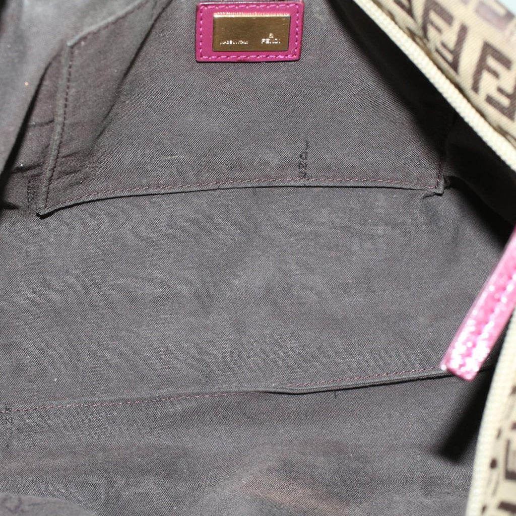 FENDI Zucchino Canvas Tote Bag Brown 43936