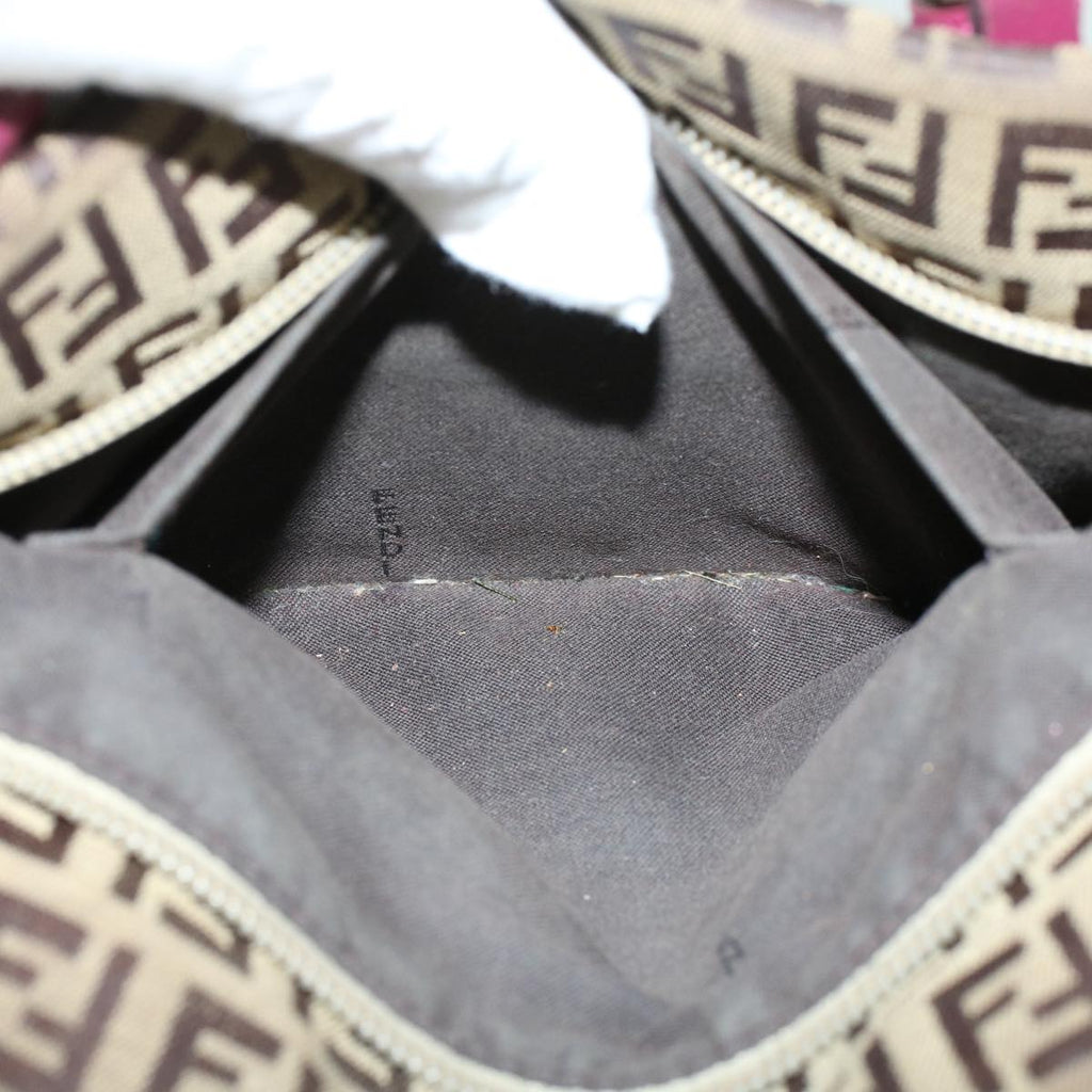 FENDI Zucchino Canvas Tote Bag Brown 43936