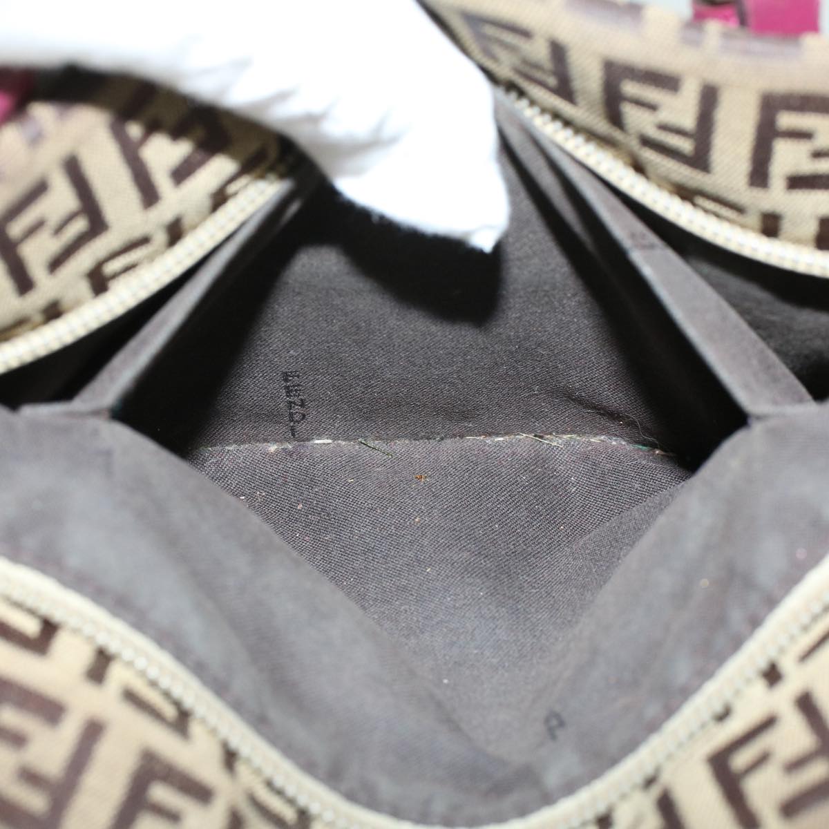 FENDI Zucchino Canvas Tote Bag Brown 43936