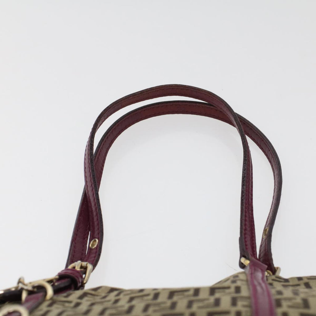 FENDI Zucchino Canvas Tote Bag Brown 43936