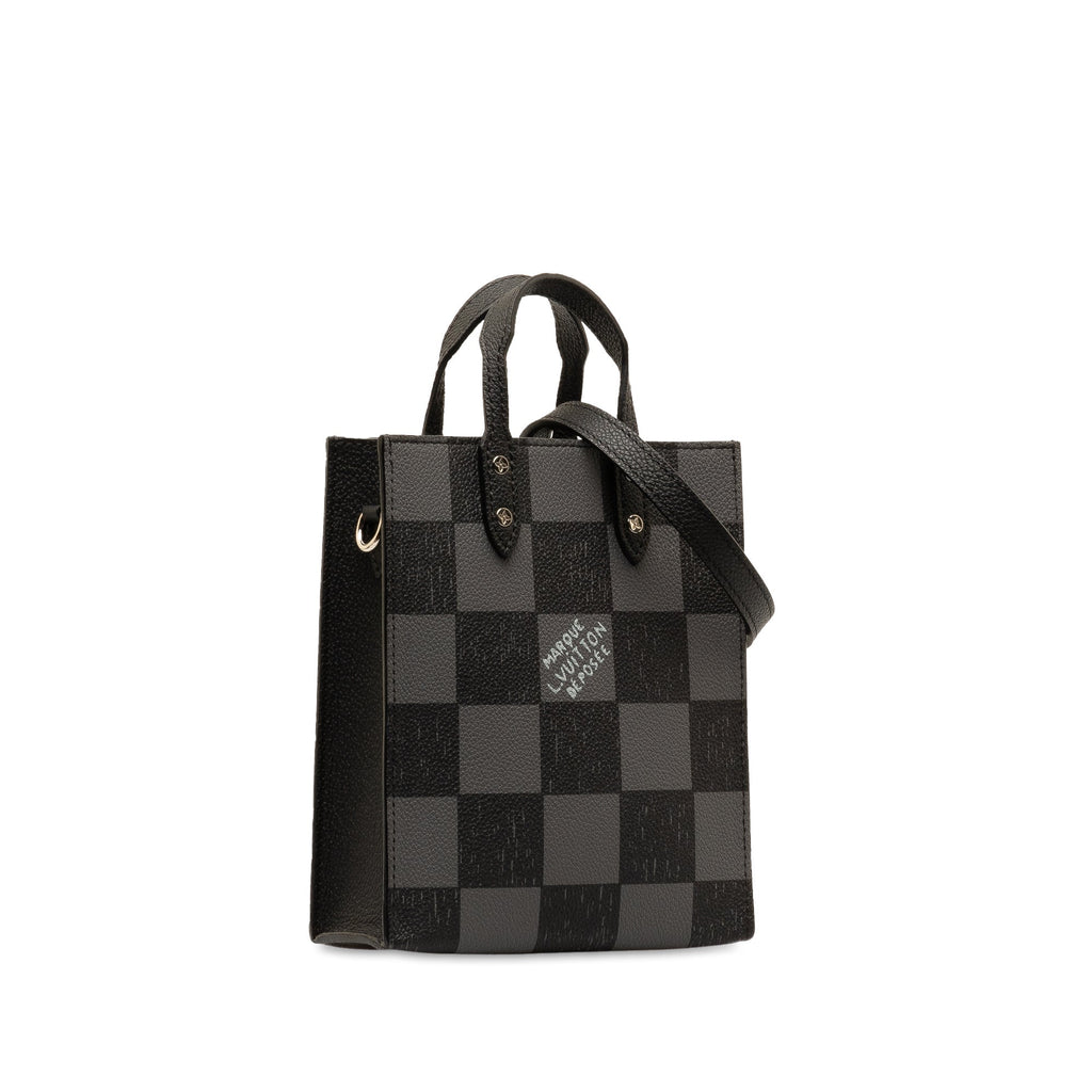 Black Louis Vuitton Damier Checkerboard Sac Plat XS Satchel