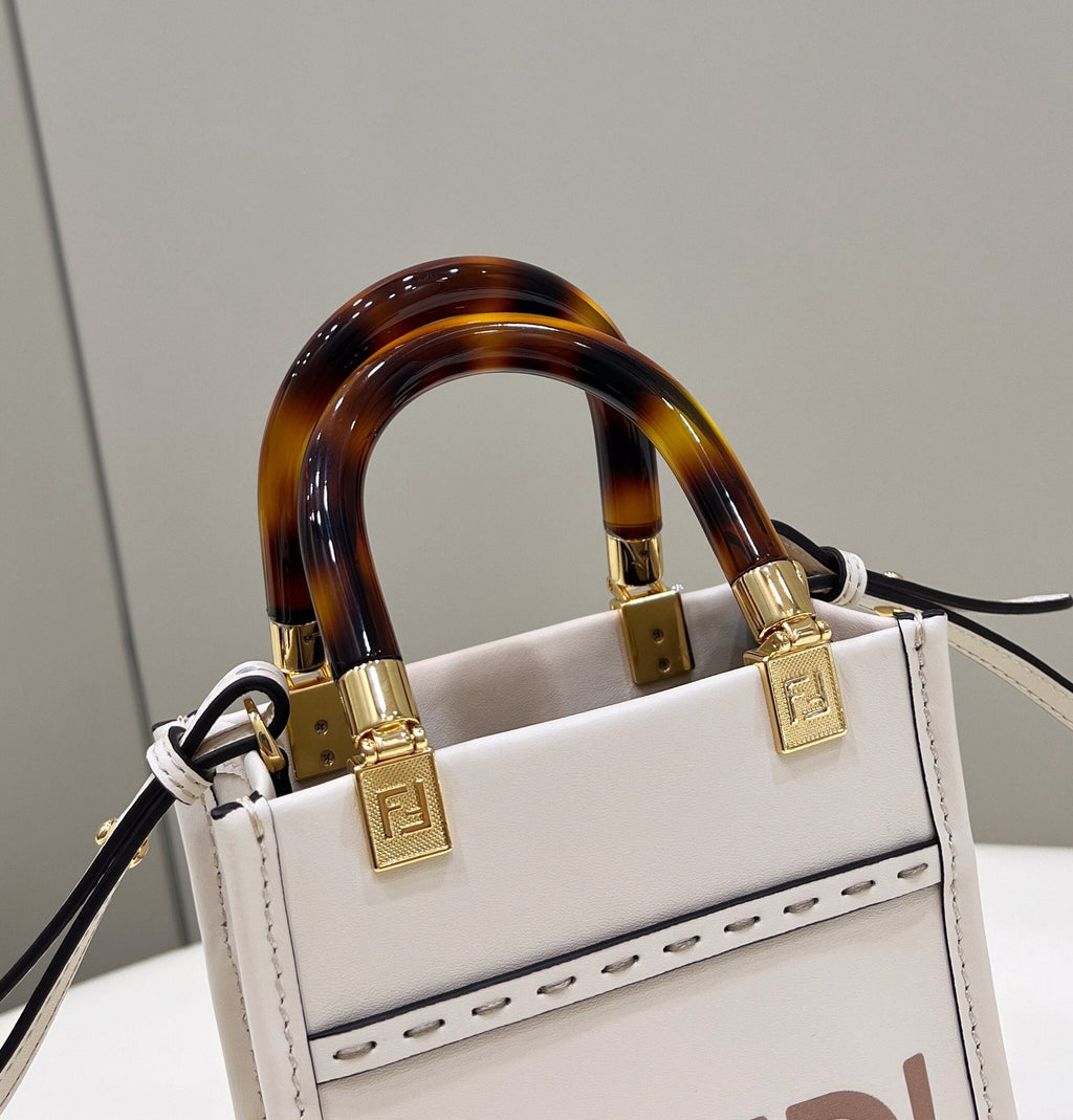 FI Sunshine Shopper White Mini Bag For Woman 13cm/5in
