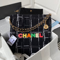 CHL 22 Handbag Gold Hardware Black For Women, Women’s Handbags, Shoulder Bags 14.2in/36cm AS3262