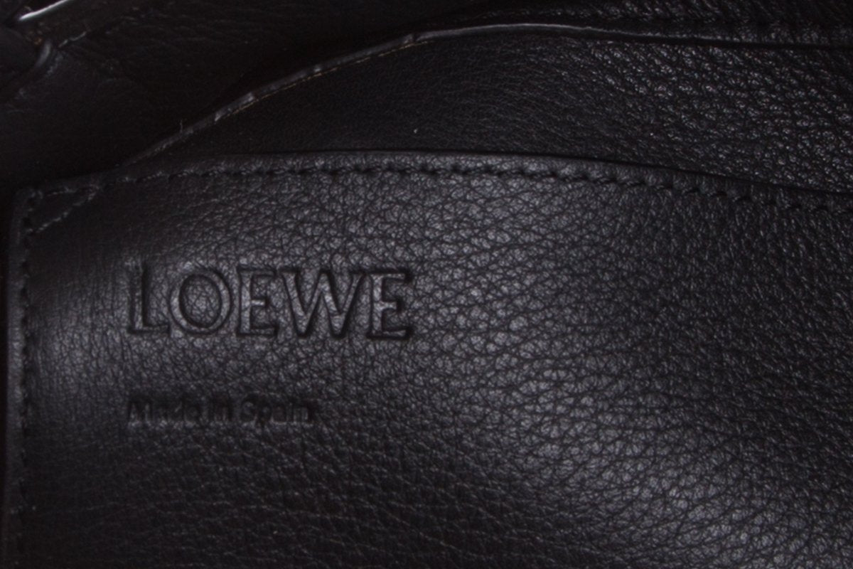 Loewe Black Leather & Multicolor Oriental Silk Print Backpack