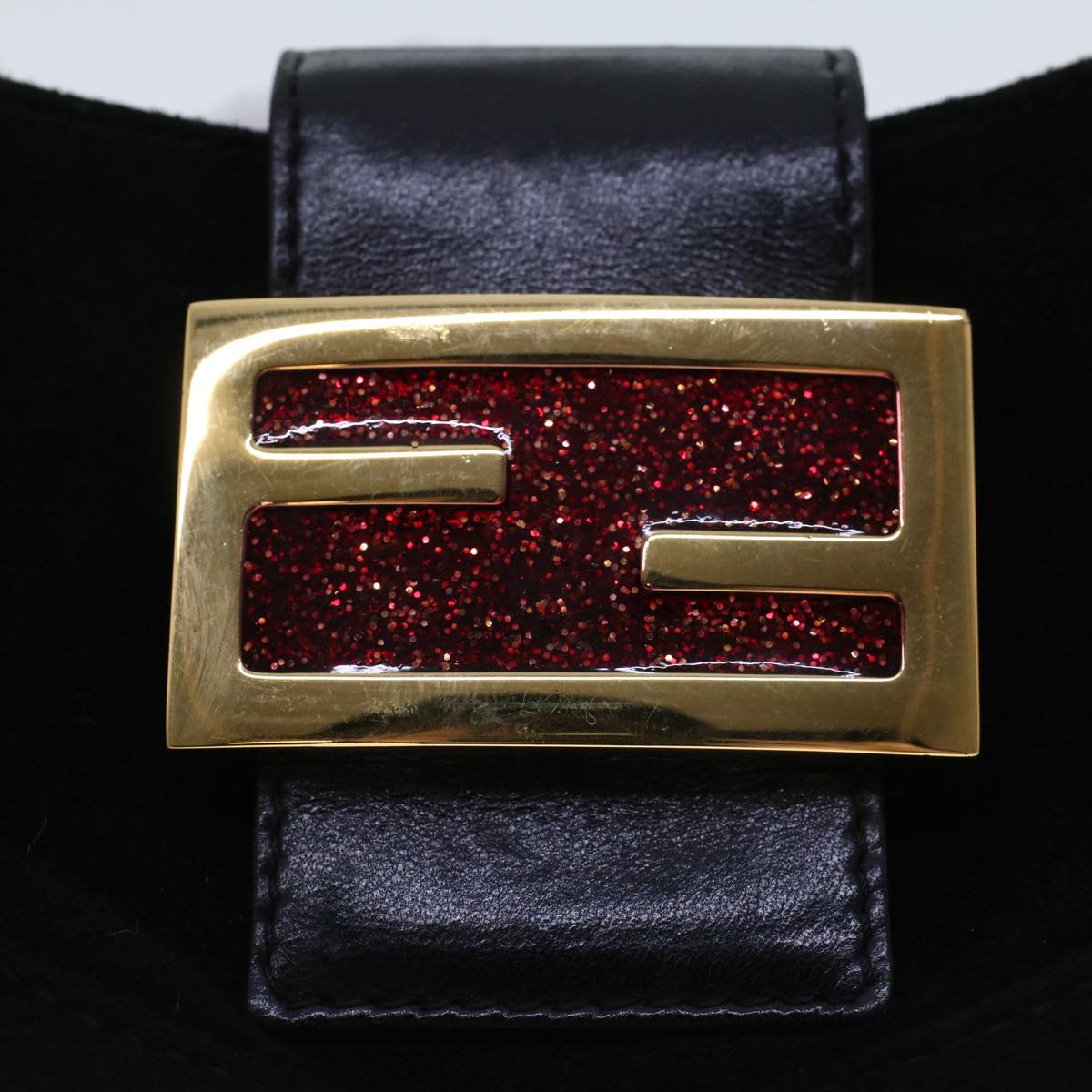 FENDI Mini Mamma Baguette Hand Bag Suede Black 2288-26673-009 44045