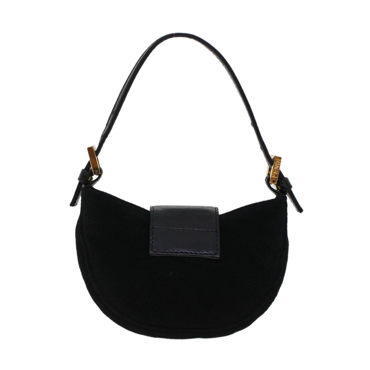 FENDI Mini Mamma Baguette Hand Bag Suede Black 2288-26673-009 44045