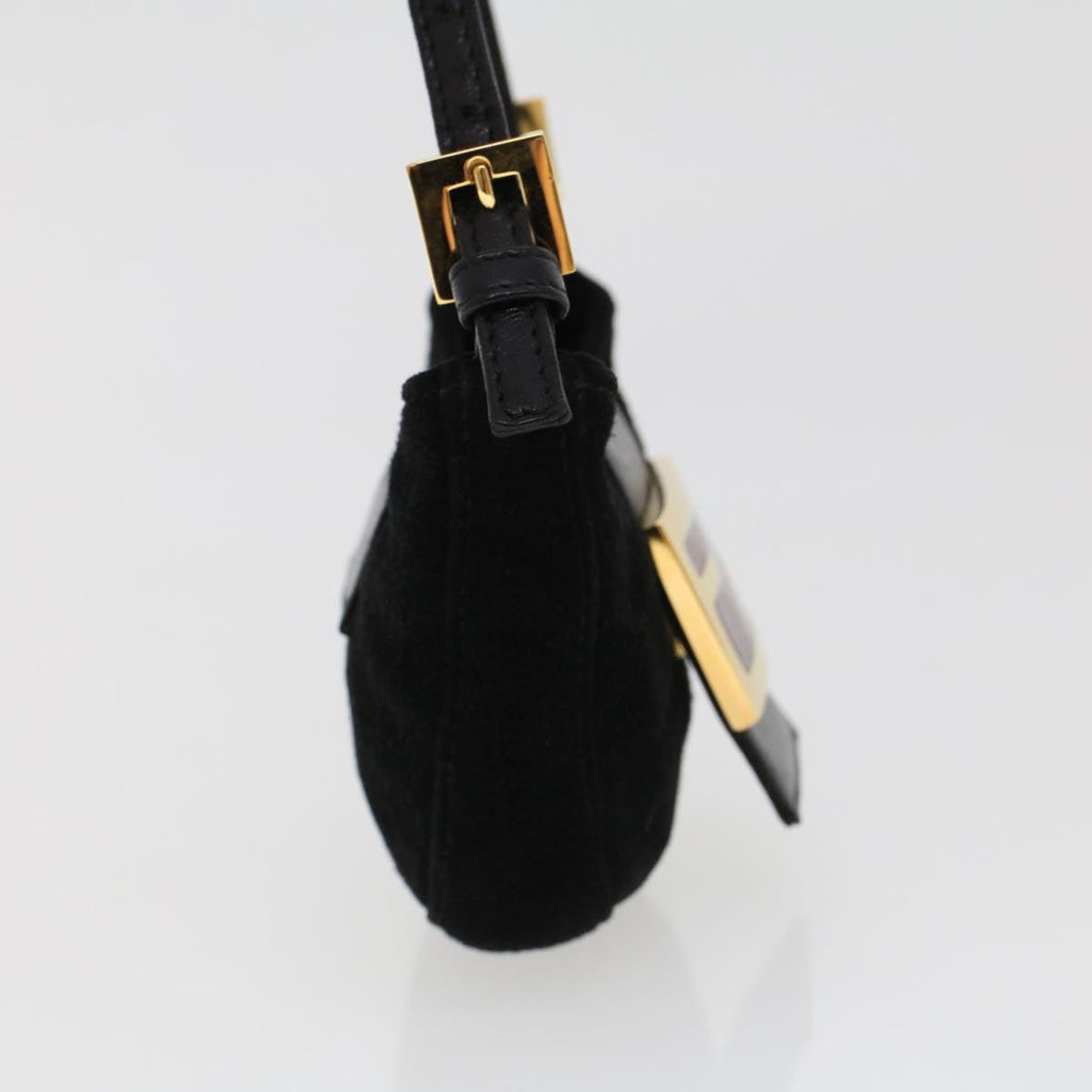 FENDI Mini Mamma Baguette Hand Bag Suede Black 2288-26673-009 44045