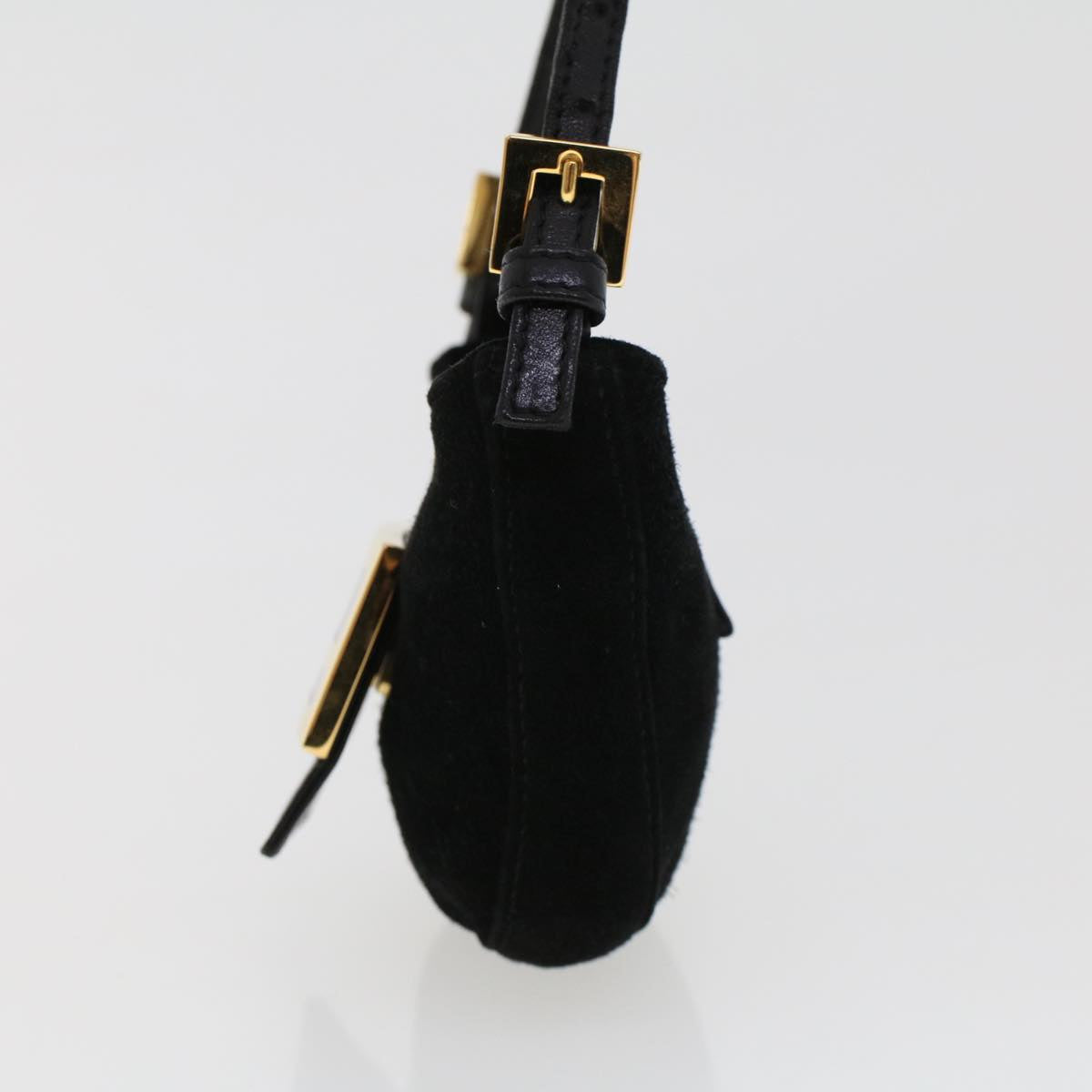 FENDI Mini Mamma Baguette Hand Bag Suede Black 2288-26673-009 44045