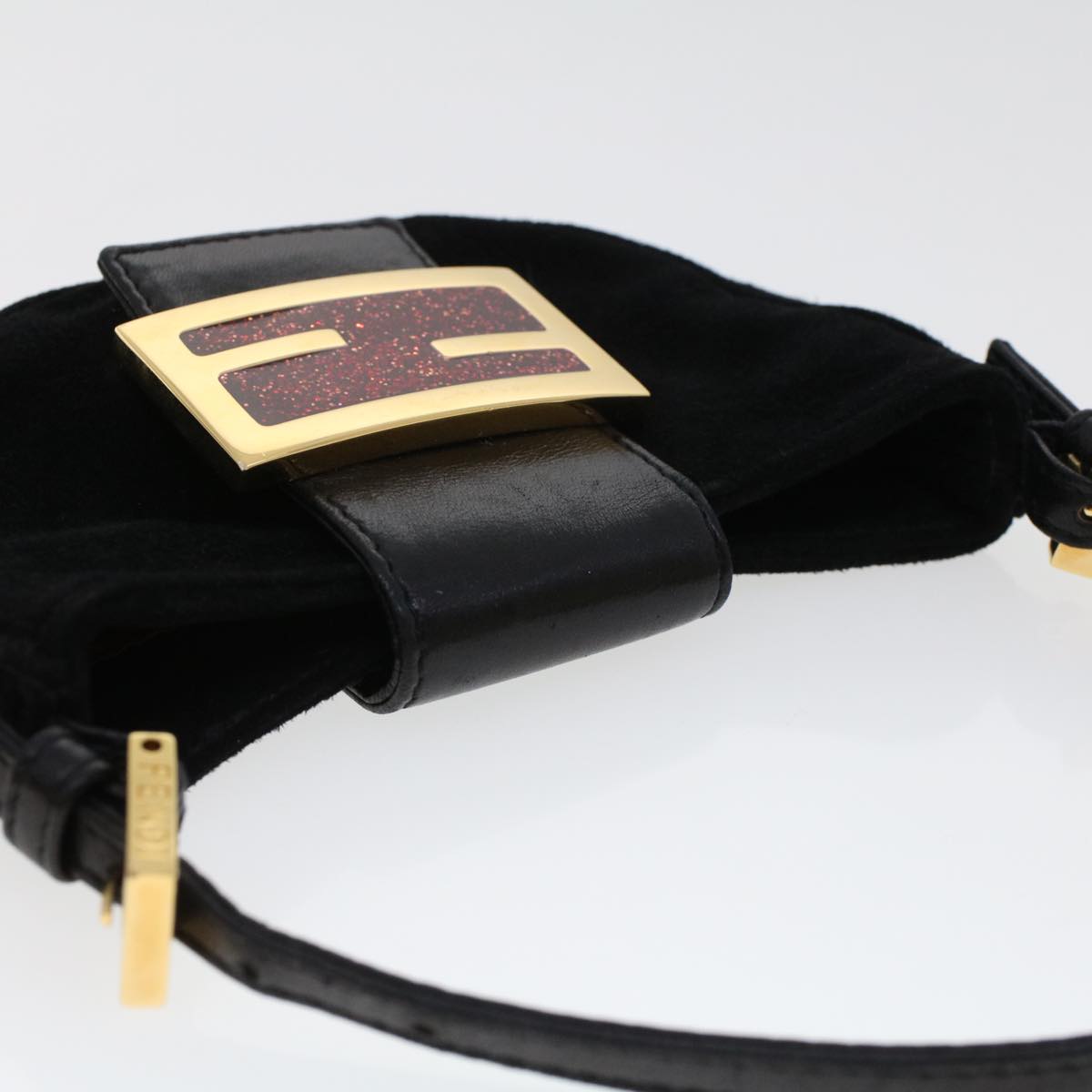 FENDI Mini Mamma Baguette Hand Bag Suede Black 2288-26673-009 44045