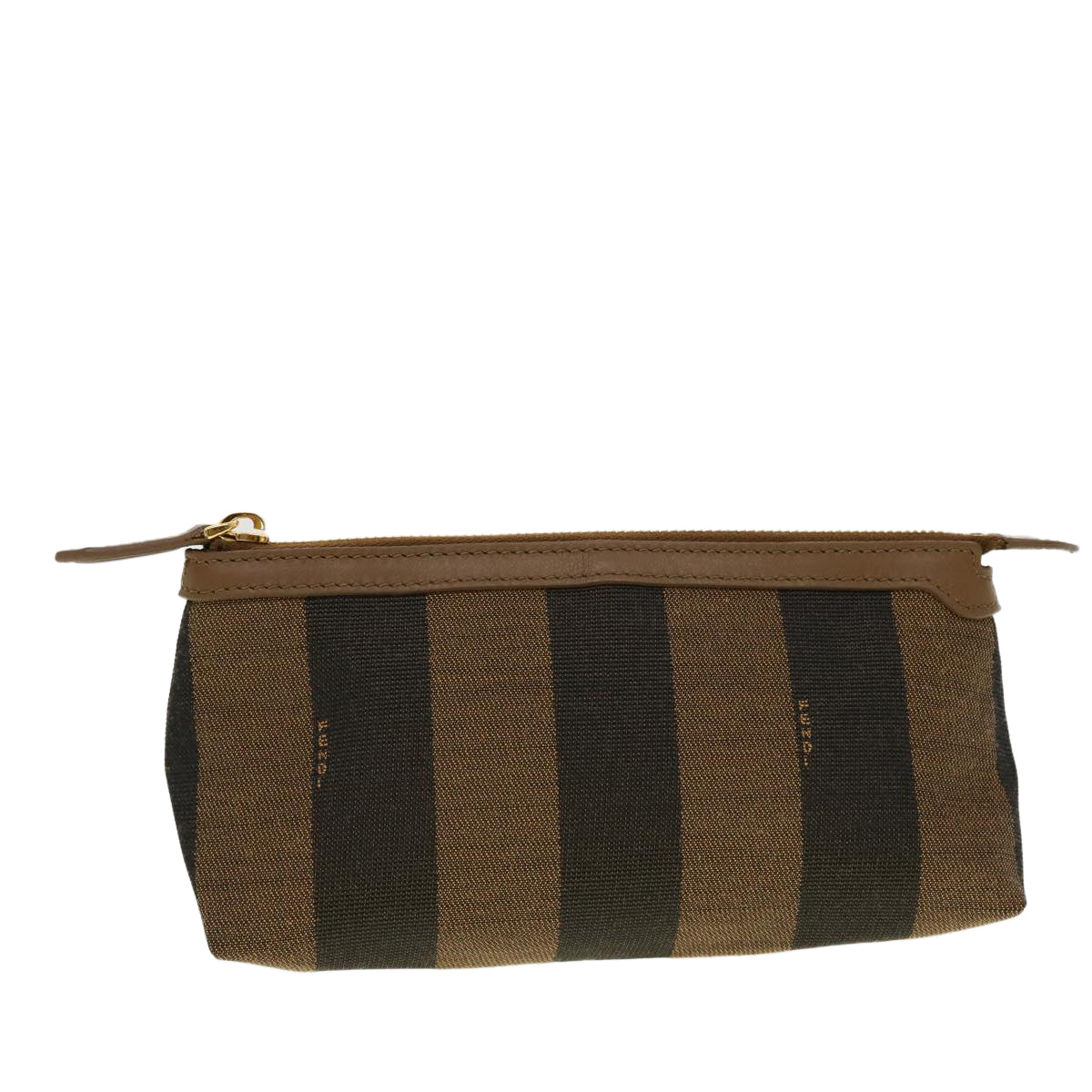 FENDI Pecan Canvas Pouch Black Brown 44067