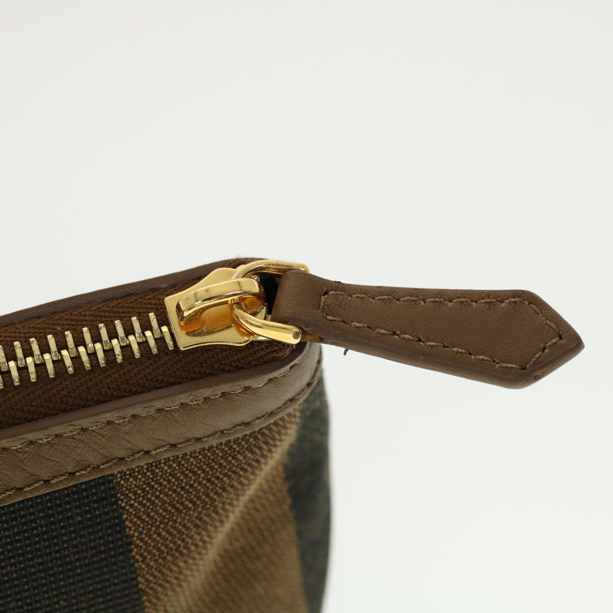 FENDI Pecan Canvas Pouch Black Brown 44067