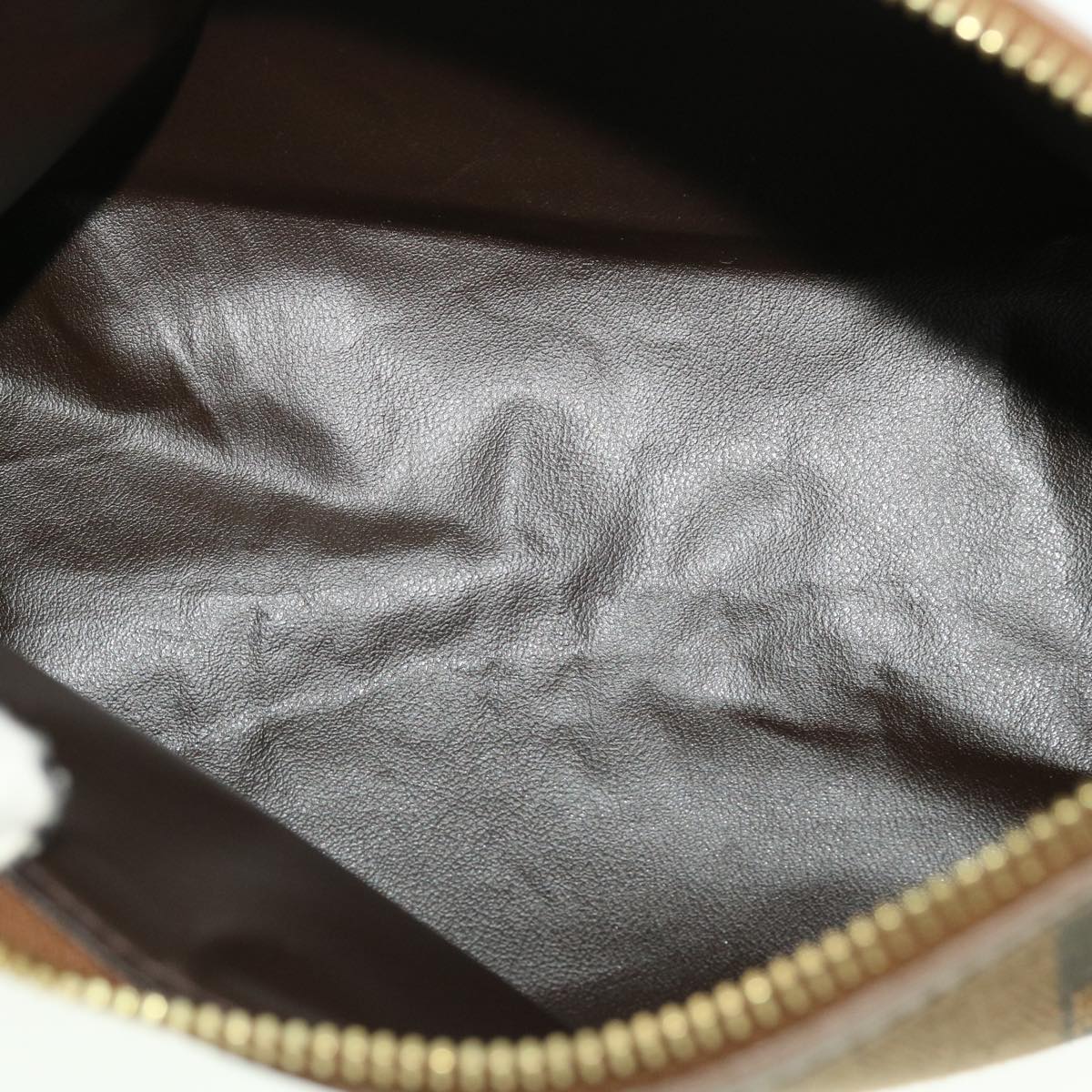 FENDI Pecan Canvas Pouch Black Brown 44067