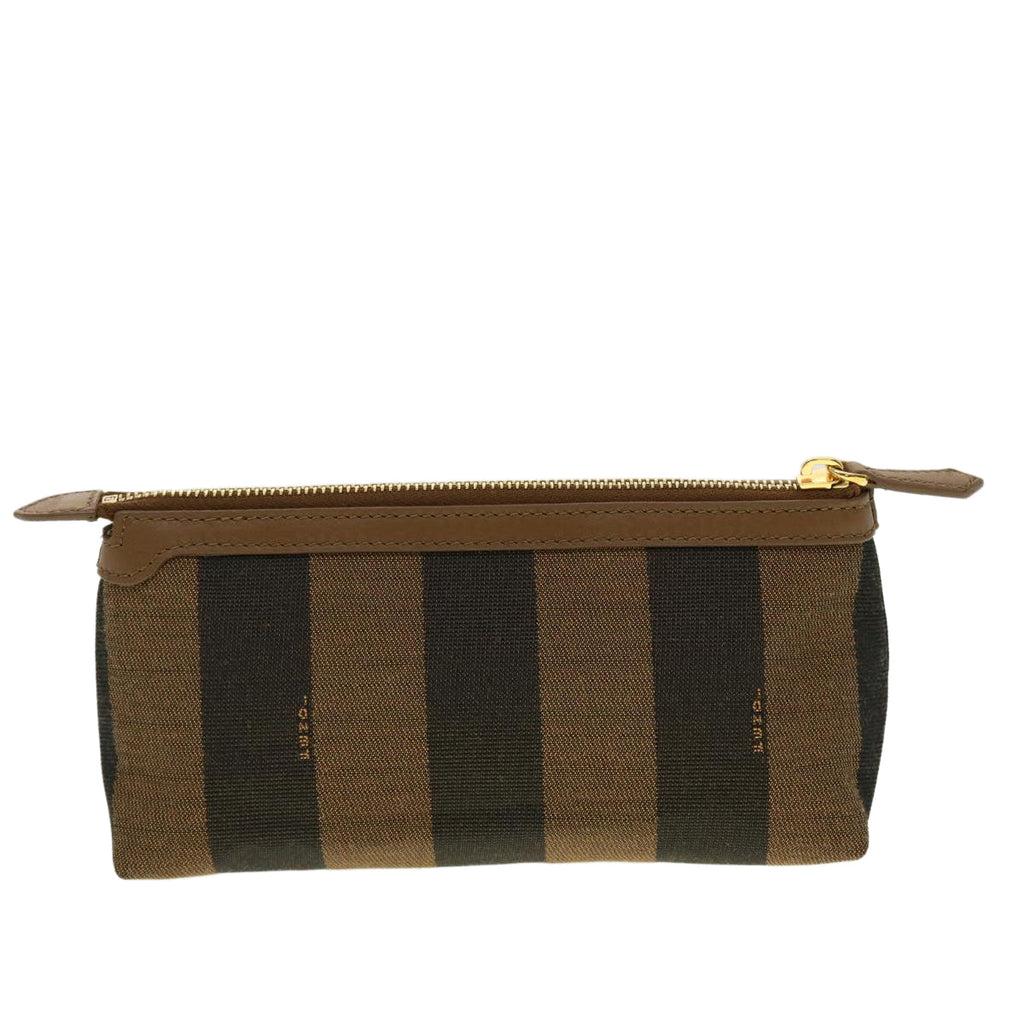 FENDI Pecan Canvas Pouch Black Brown 44067