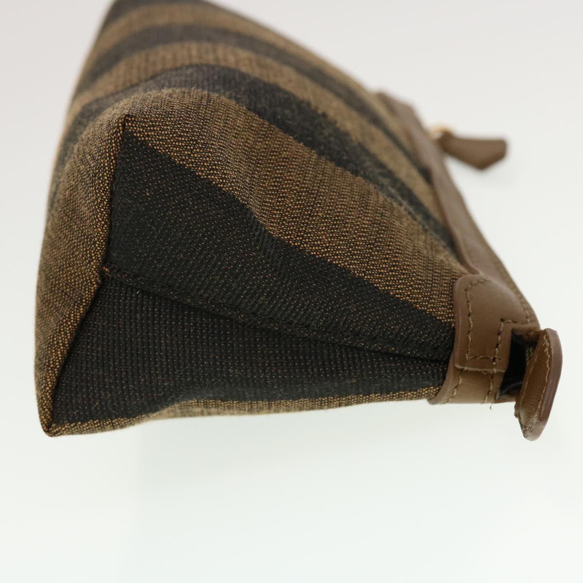 FENDI Pecan Canvas Pouch Black Brown 44067