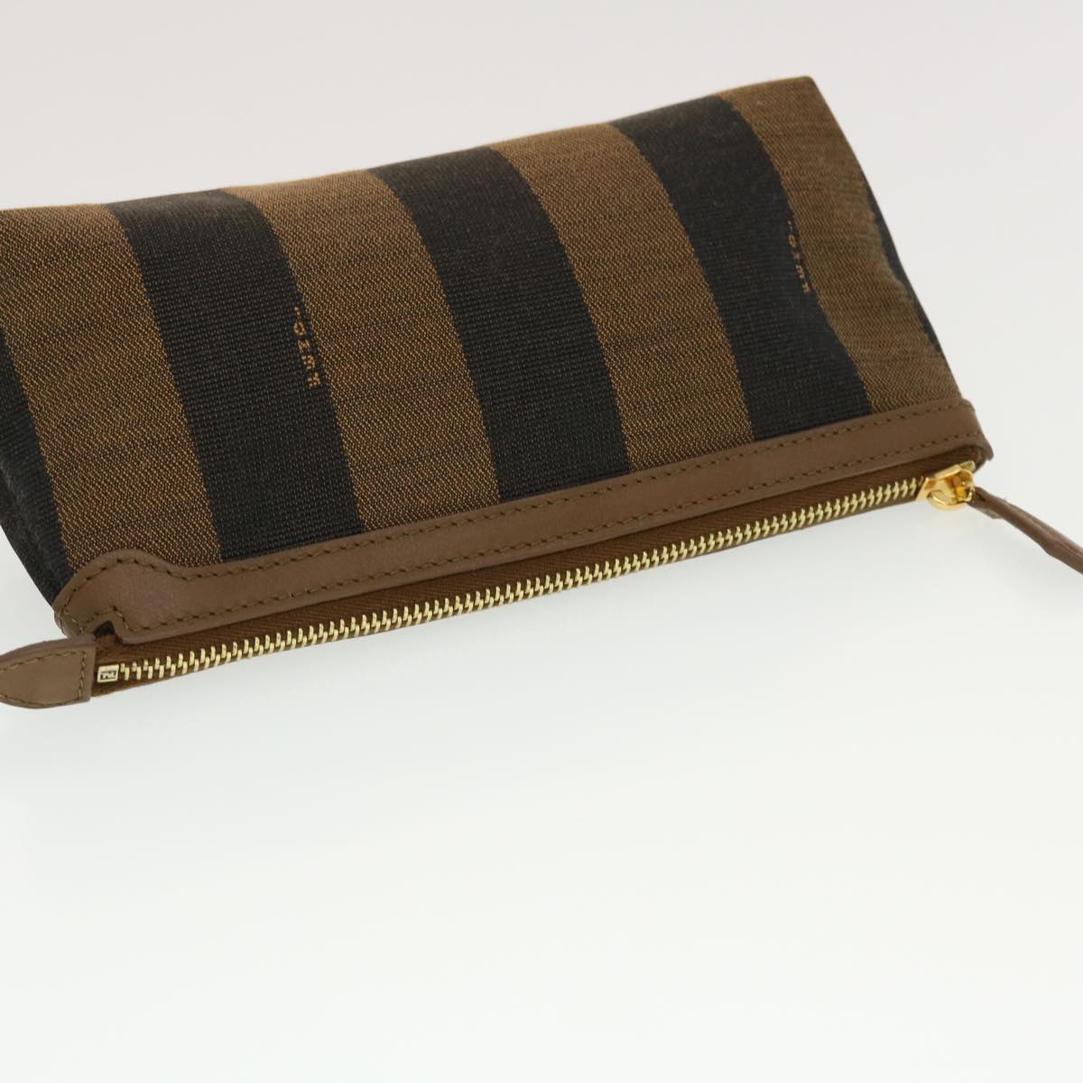 FENDI Pecan Canvas Pouch Black Brown 44067