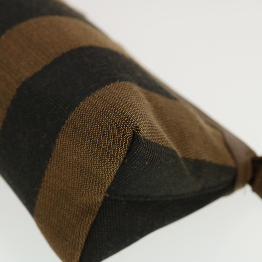 FENDI Pecan Canvas Pouch Black Brown 44067