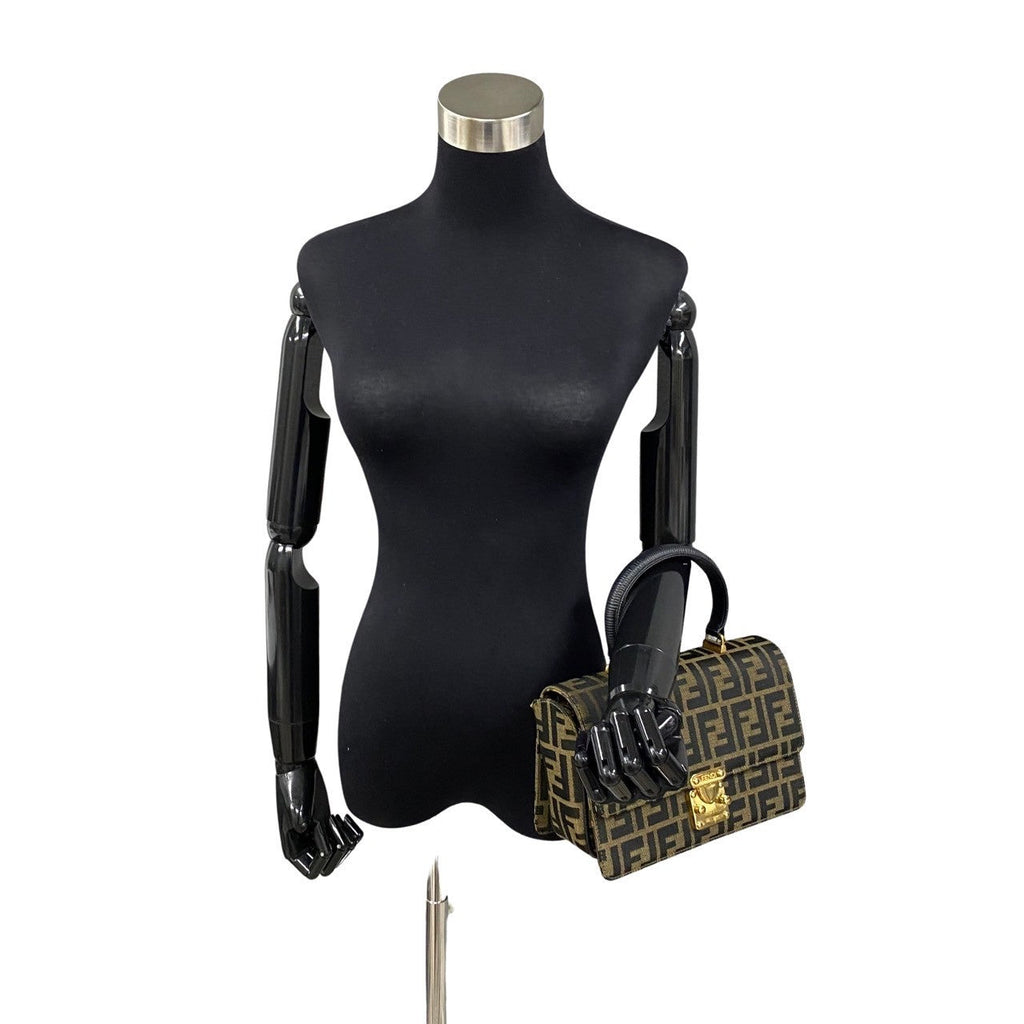 FENDI Shoulder Bag canvas black
