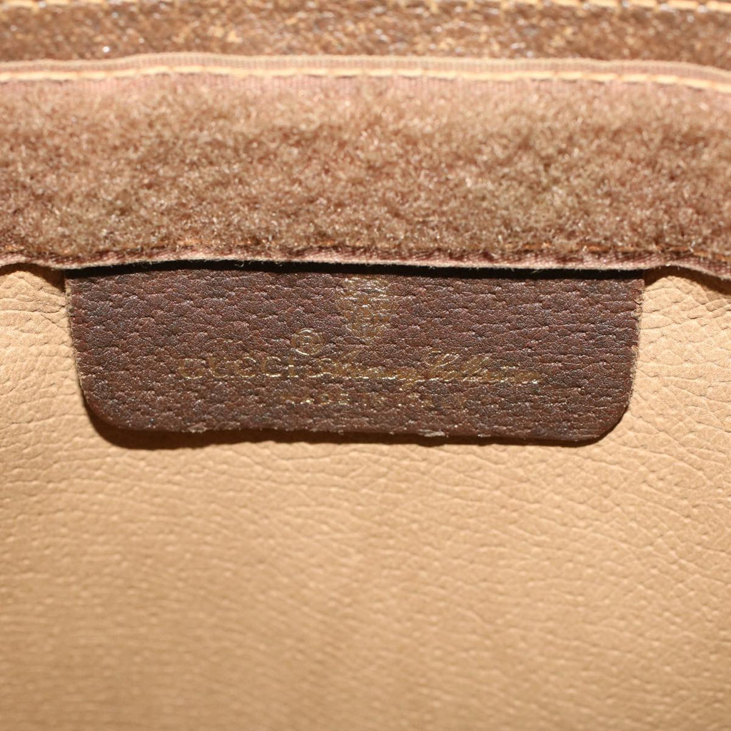 GUCCI GG Canvas Web Sherry Line Clutch Bag PVC Leather Beige Green 44139