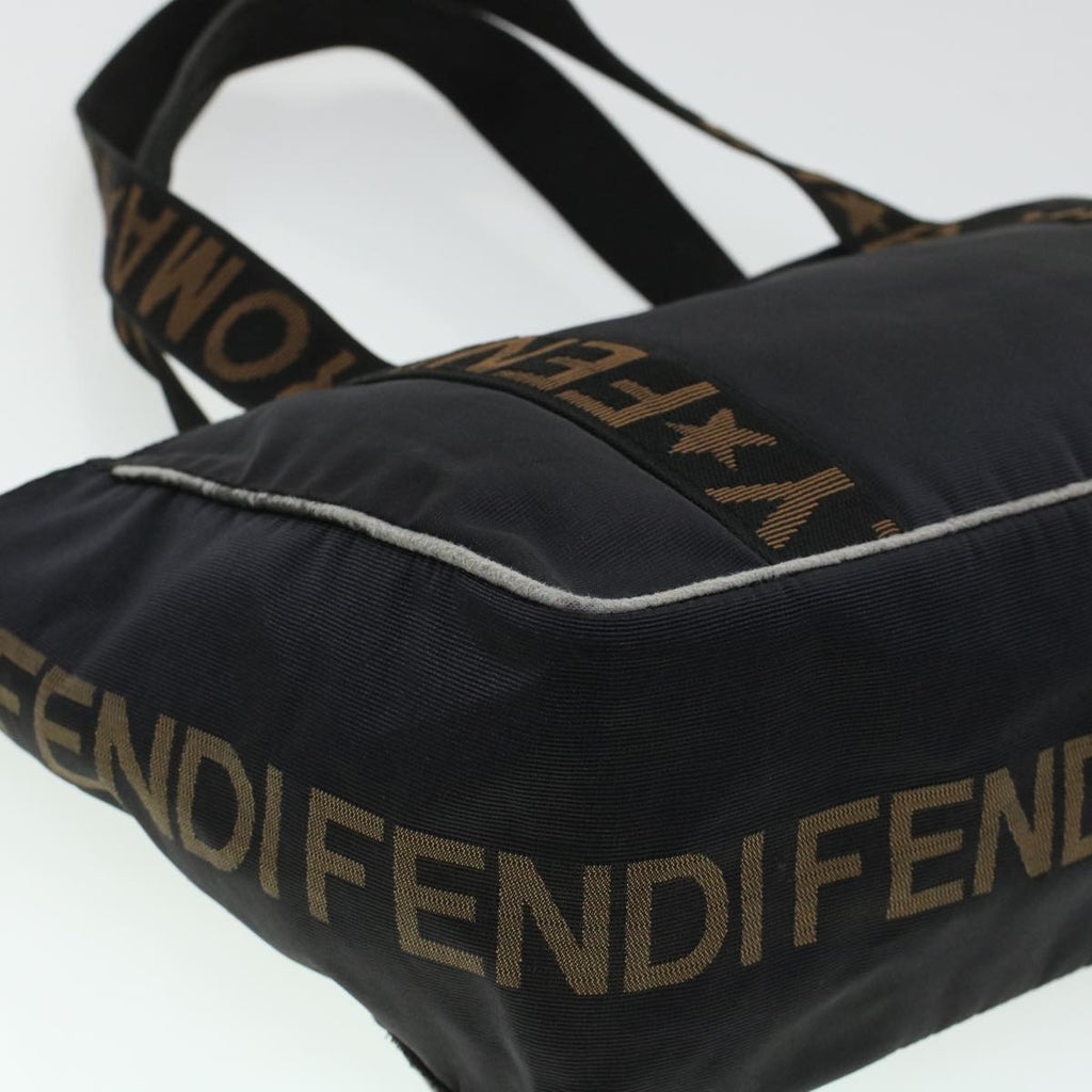 FENDI Tote Bag Nylon Black Brown 44164