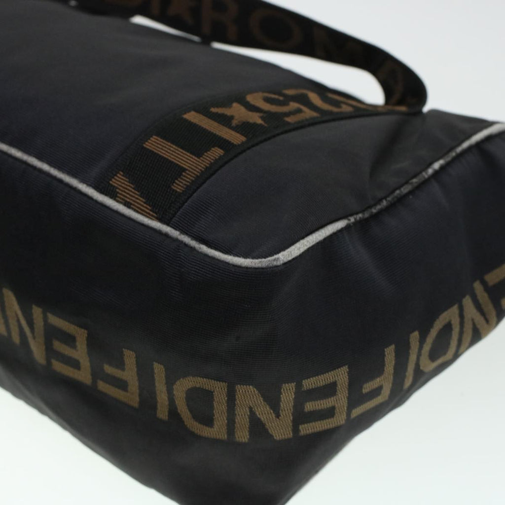 FENDI Tote Bag Nylon Black Brown 44164