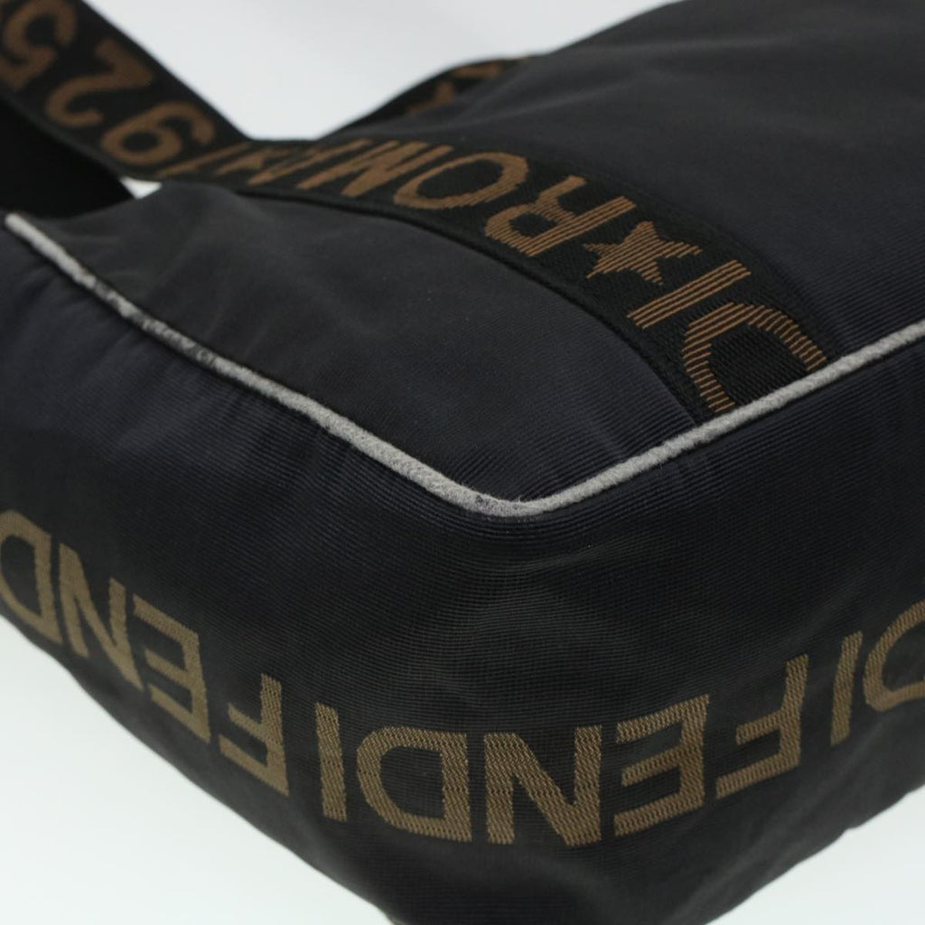 FENDI Tote Bag Nylon Black Brown 44164