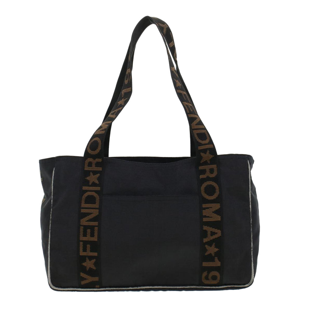 FENDI Tote Bag Nylon Black Brown 44164