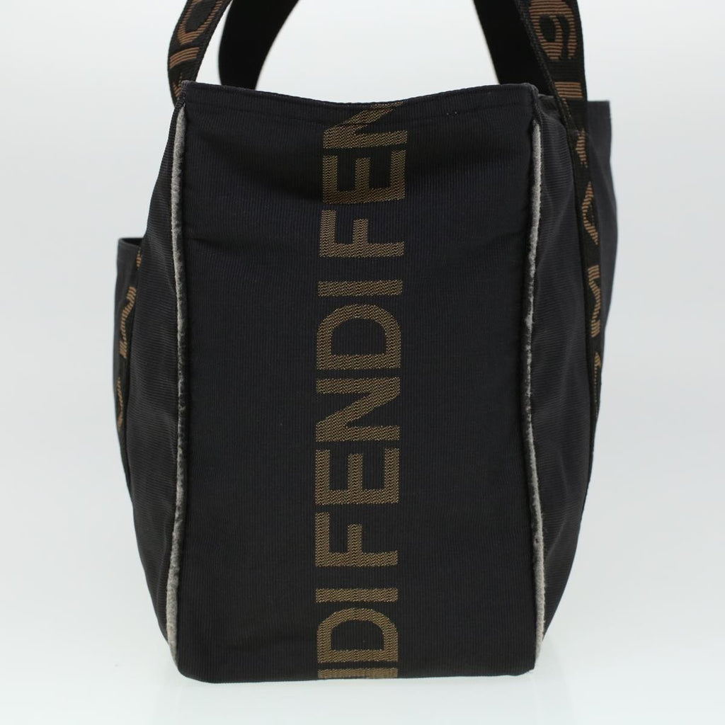 FENDI Tote Bag Nylon Black Brown 44164