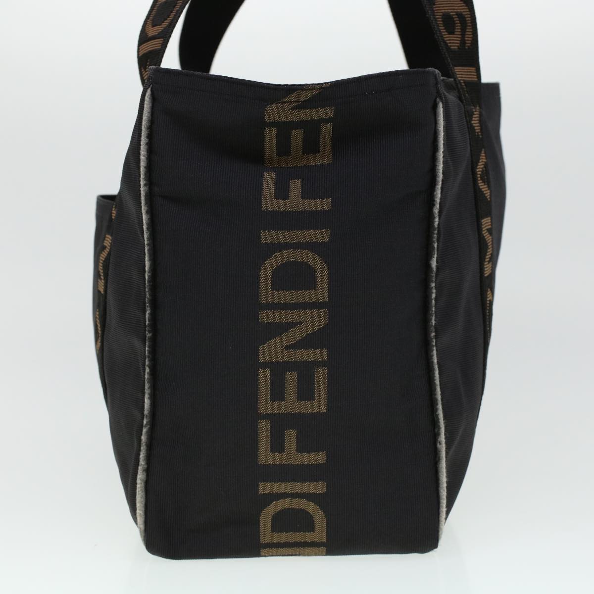 FENDI Tote Bag Nylon Black Brown 44164