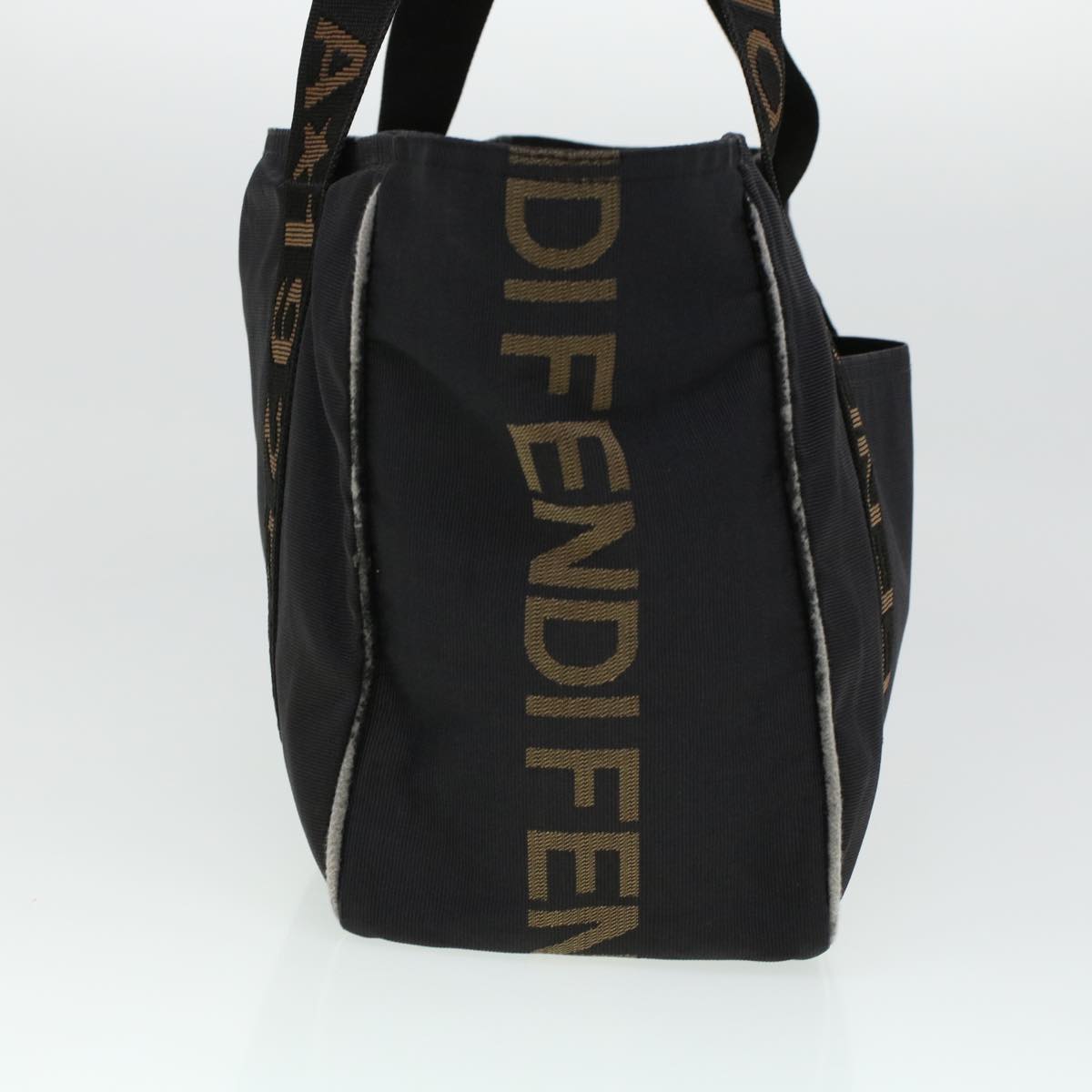 FENDI Tote Bag Nylon Black Brown 44164