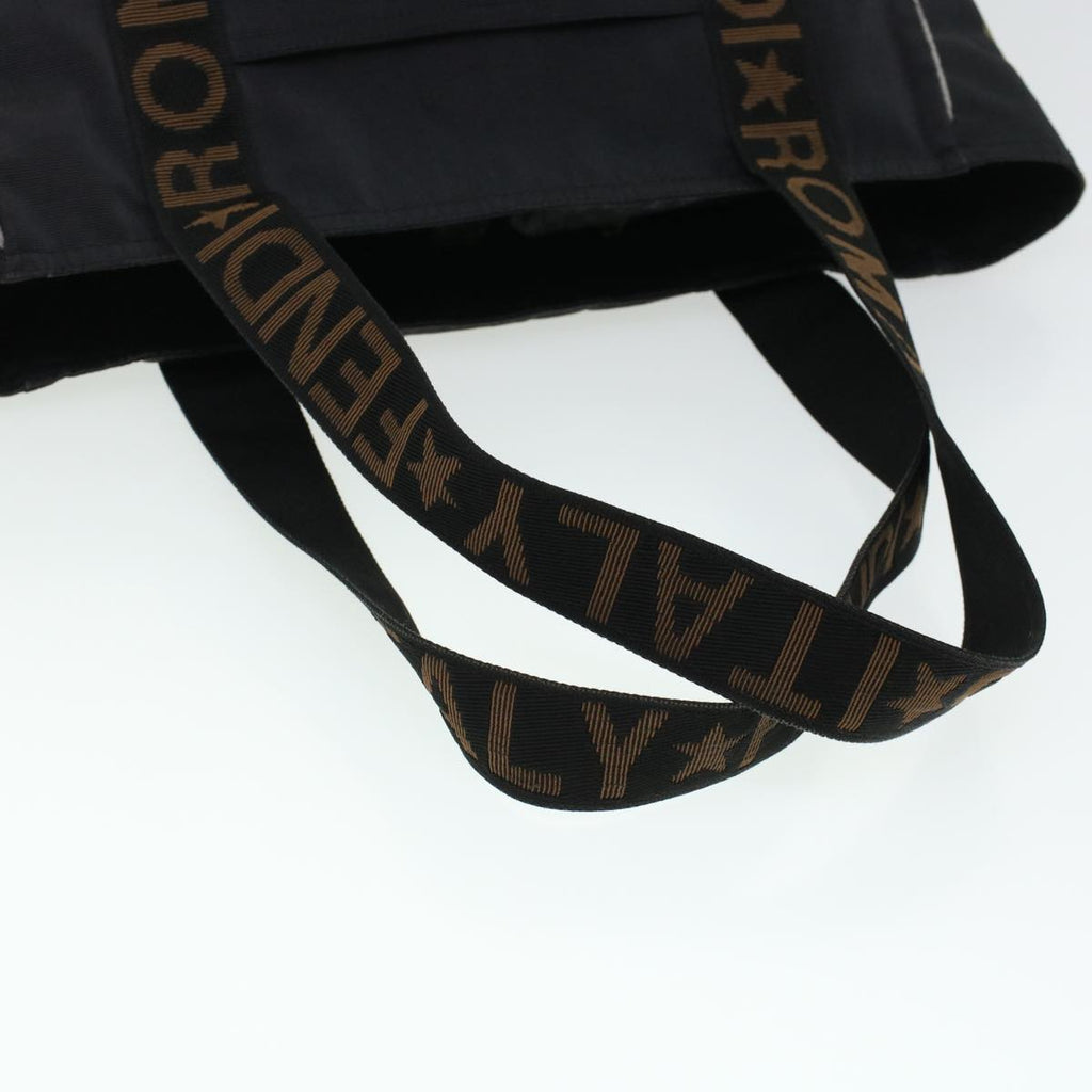 FENDI Tote Bag Nylon Black Brown 44164