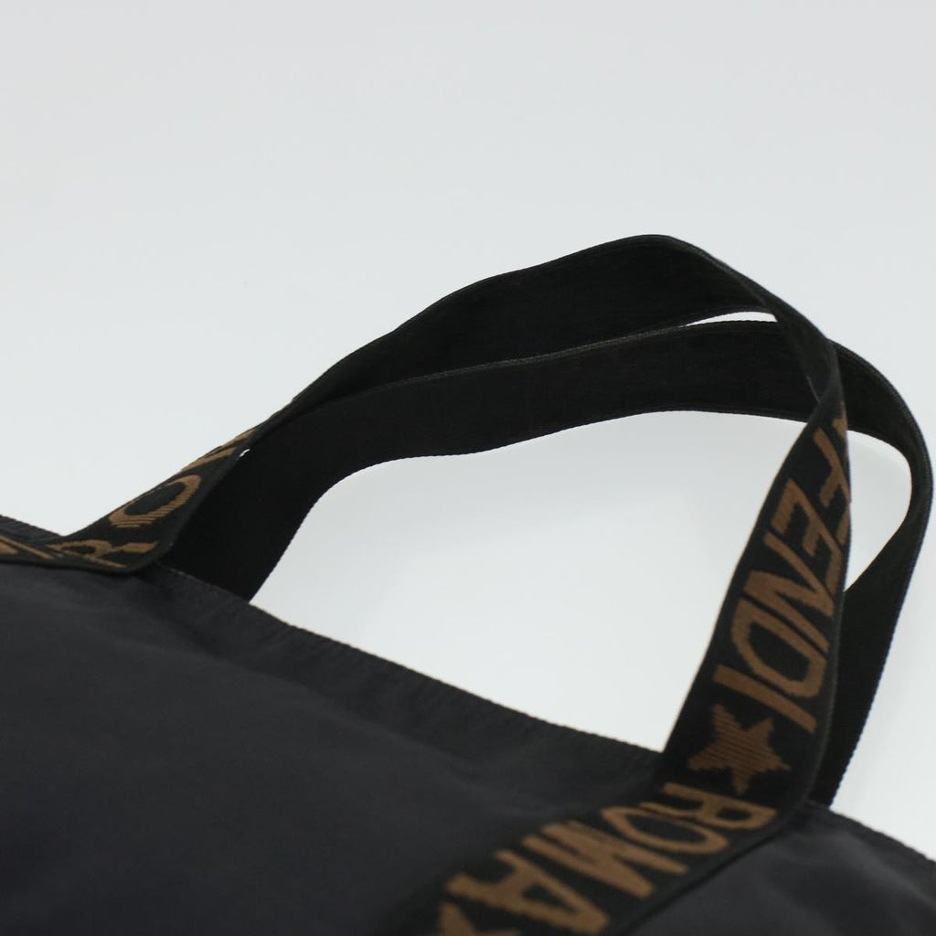 FENDI Tote Bag Nylon Black Brown 44164