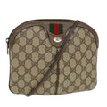 GUCCI GG Canvas Web Sherry Line Shoulder Bag Beige Red 904.02.047 44260