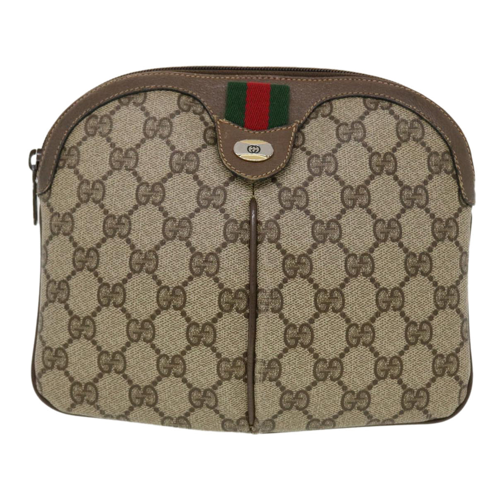 GUCCI GG Canvas Web Sherry Line Shoulder Bag Beige Red 904.02.047 44260