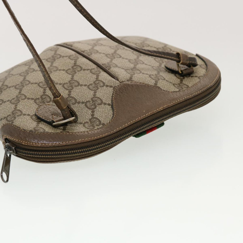 GUCCI GG Canvas Web Sherry Line Shoulder Bag Beige Red 904.02.047 44260