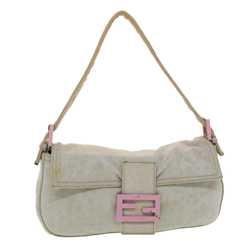 FENDI Mamma Baguette Shoulder Bag Canvas Gray 2305.26424.008 44273