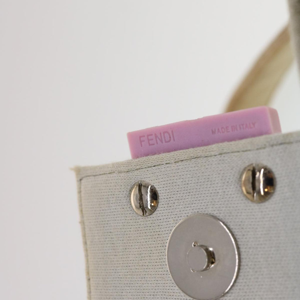FENDI Mamma Baguette Shoulder Bag Canvas Gray 2305.26424.008 44273