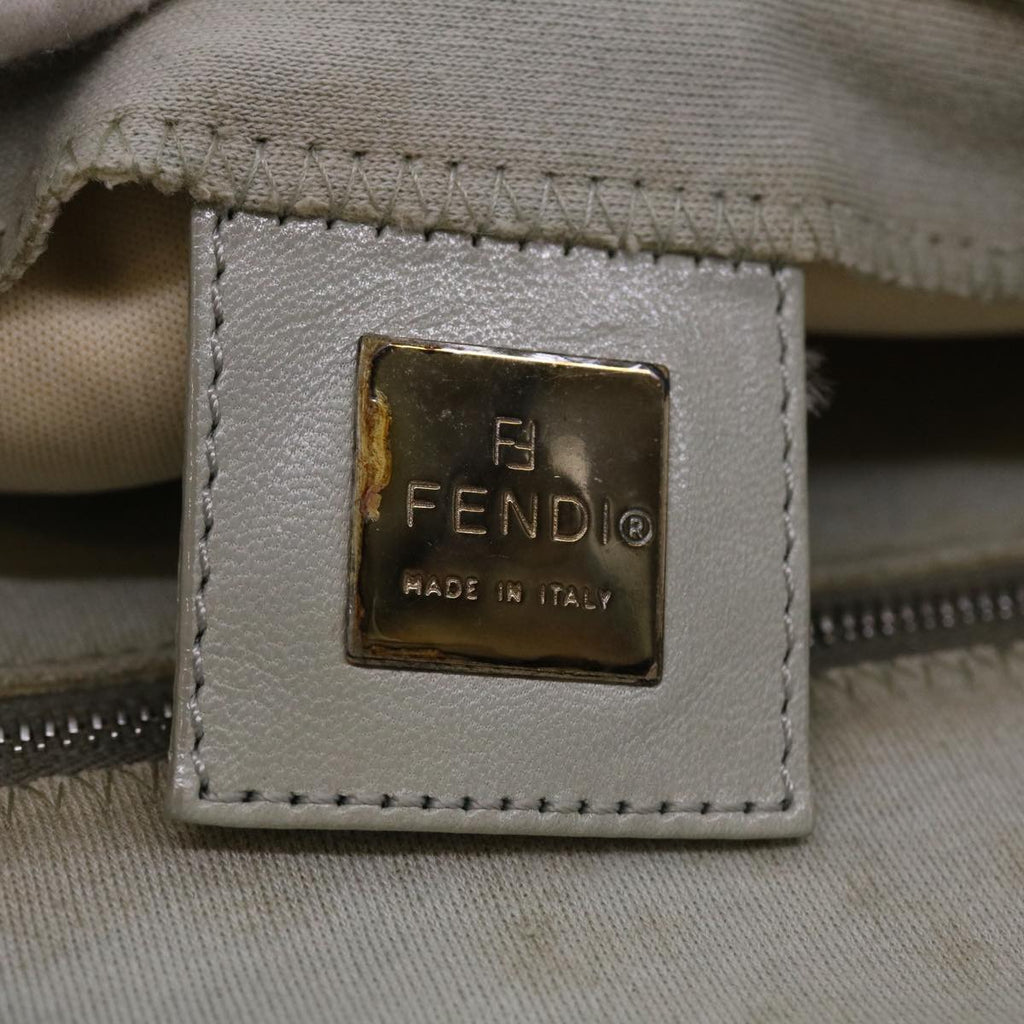 FENDI Mamma Baguette Shoulder Bag Canvas Gray 2305.26424.008 44273