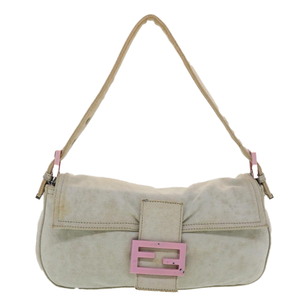 FENDI Mamma Baguette Shoulder Bag Canvas Gray 2305.26424.008 44273