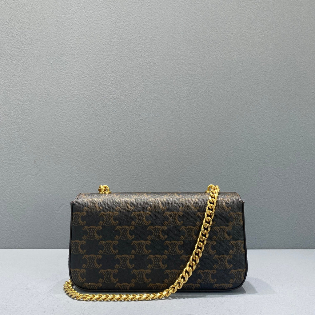 GLAMI Chain Shoulder Bag Triomphe In Triomphe Canvas Brown For Women 8in/20.5cm 197992DQW.04LU
