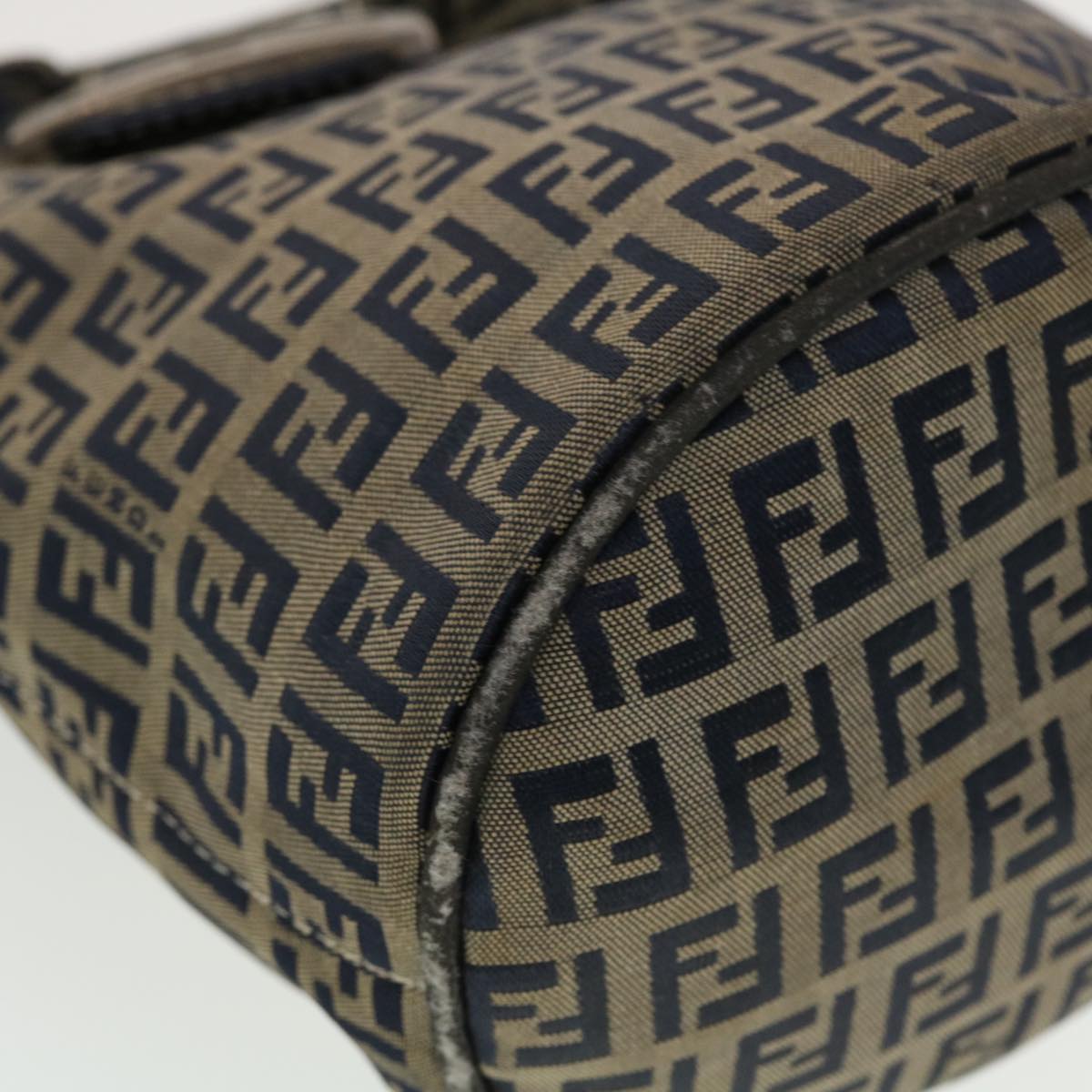 FENDI Zucchino Canvas Shoulder Bag Navy 2321-26765-018 44300