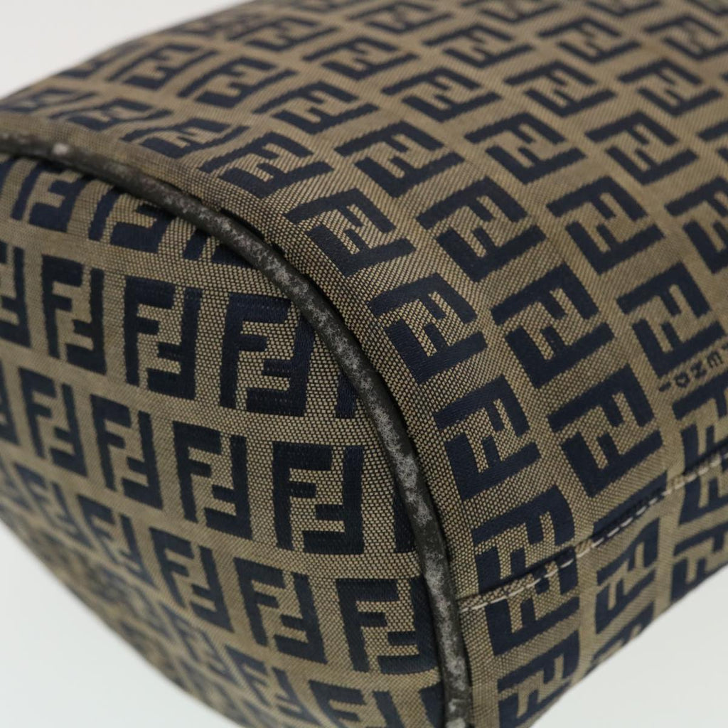 FENDI Zucchino Canvas Shoulder Bag Navy 2321-26765-018 44300