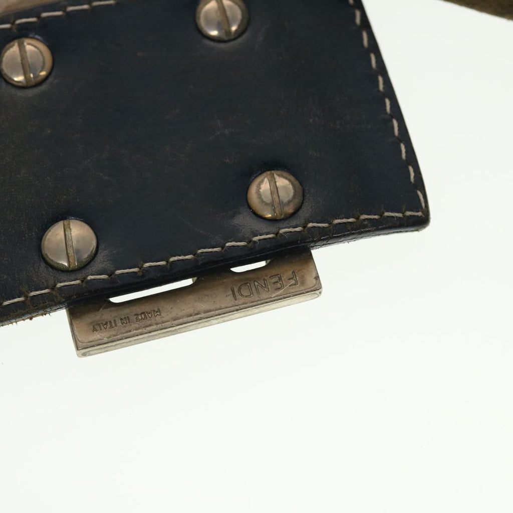 FENDI Zucchino Canvas Shoulder Bag Navy 2321-26765-018 44300