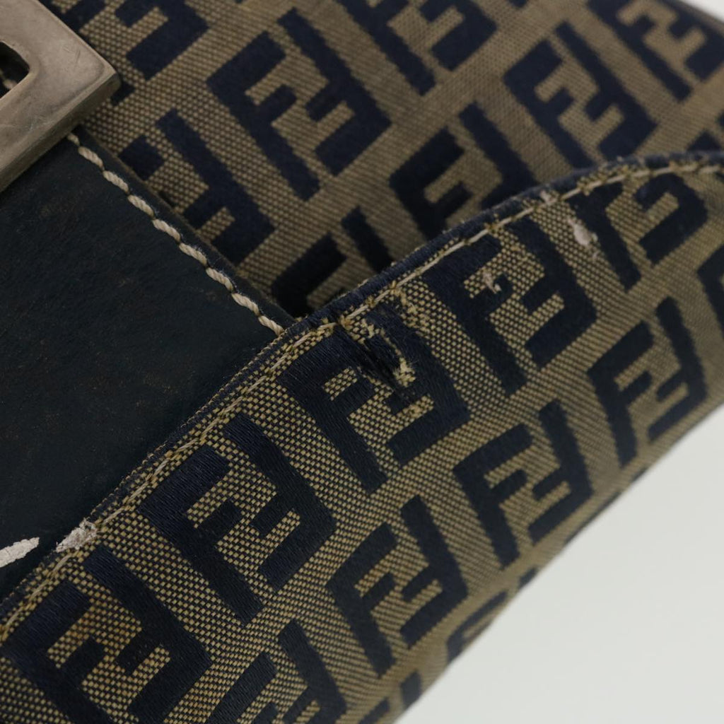 FENDI Zucchino Canvas Shoulder Bag Navy 2321-26765-018 44300
