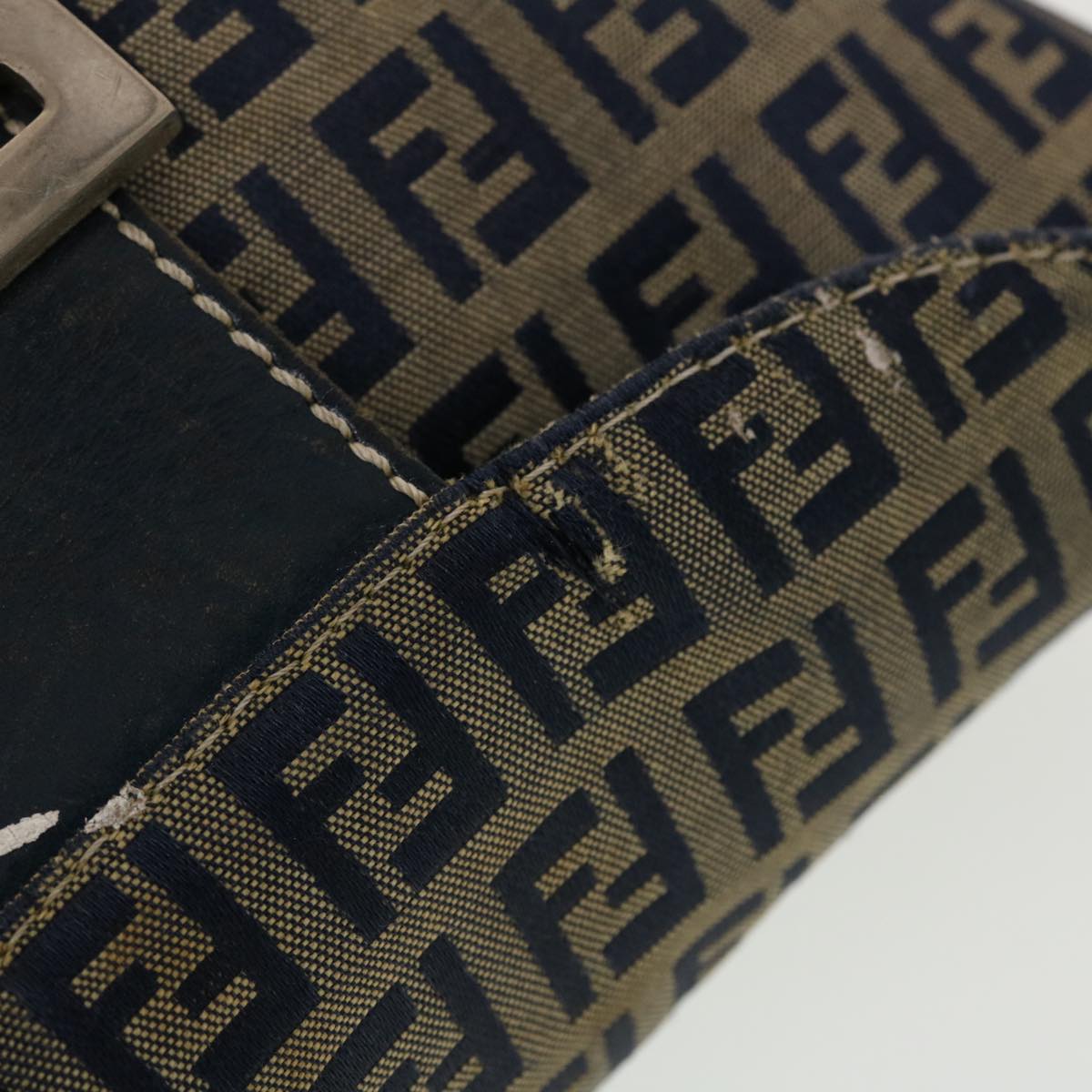 FENDI Zucchino Canvas Shoulder Bag Navy 2321-26765-018 44300