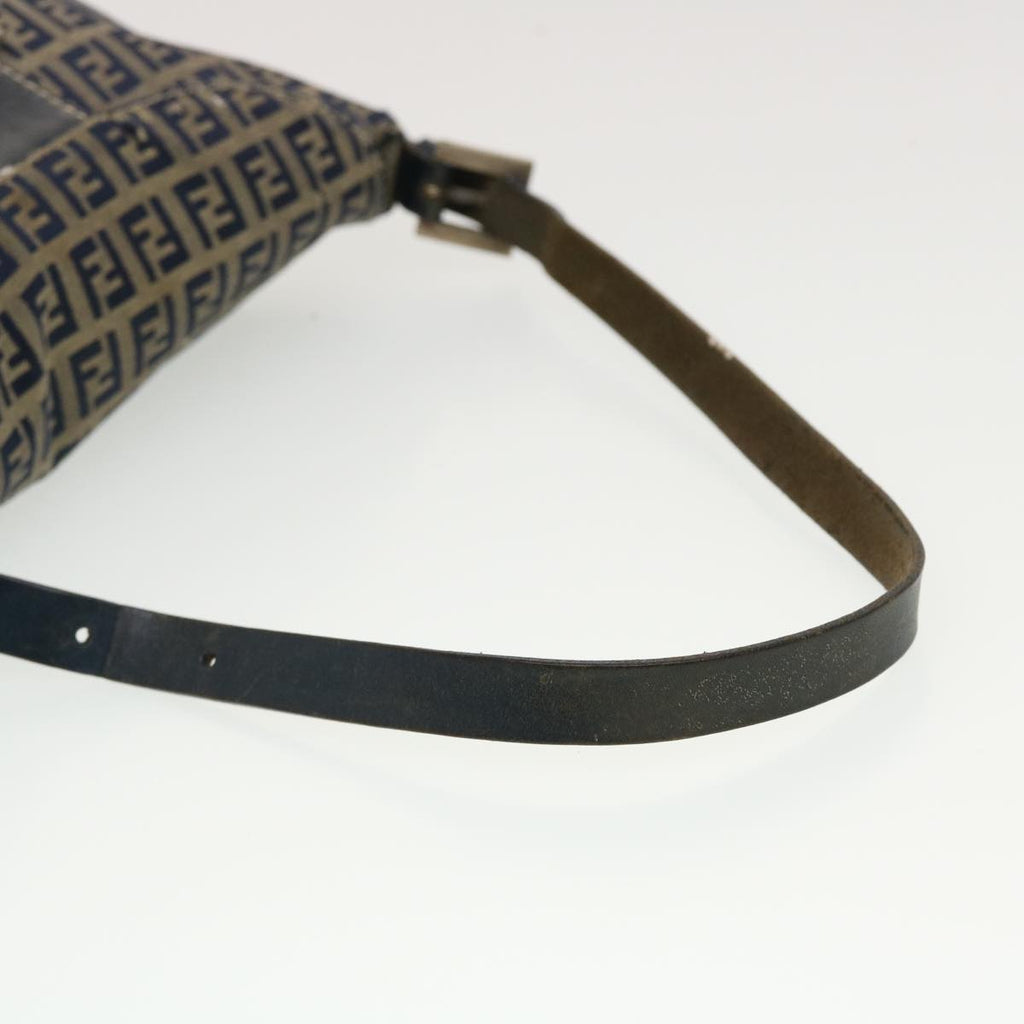 FENDI Zucchino Canvas Shoulder Bag Navy 2321-26765-018 44300