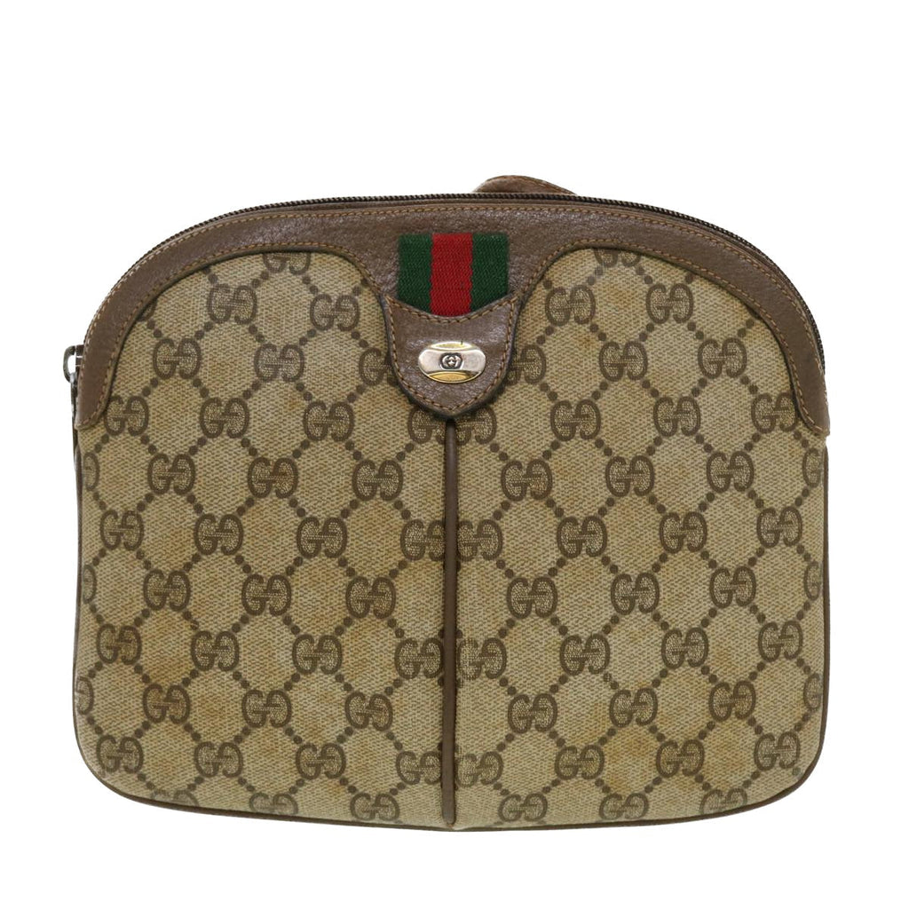 GUCCI GG Canvas Web Sherry Line Shoulder Bag Beige Red 904.02.047 44304
